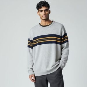 Levi's Crewneck Sweater Lt Gray Cotton Heavyweight Mens L